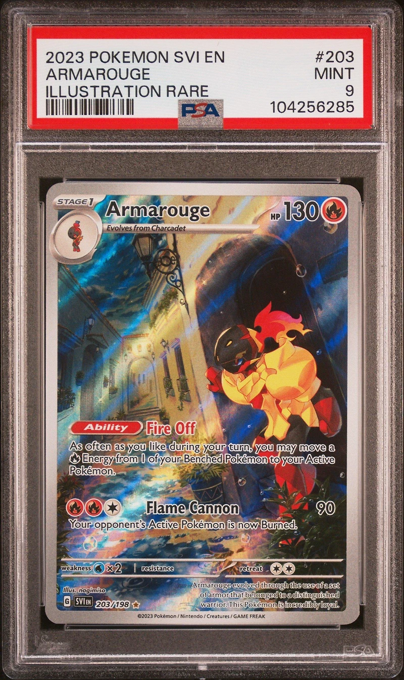 2023 Pokemon Svi En-scarlet & Violet 203 Armarouge Illustration Rare PSA