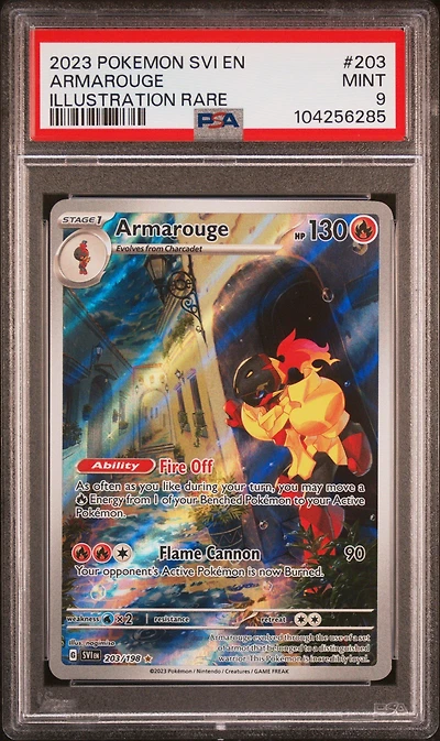 2023 Pokemon Svi En-scarlet & Violet 203 Armarouge Illustration Rare PSA