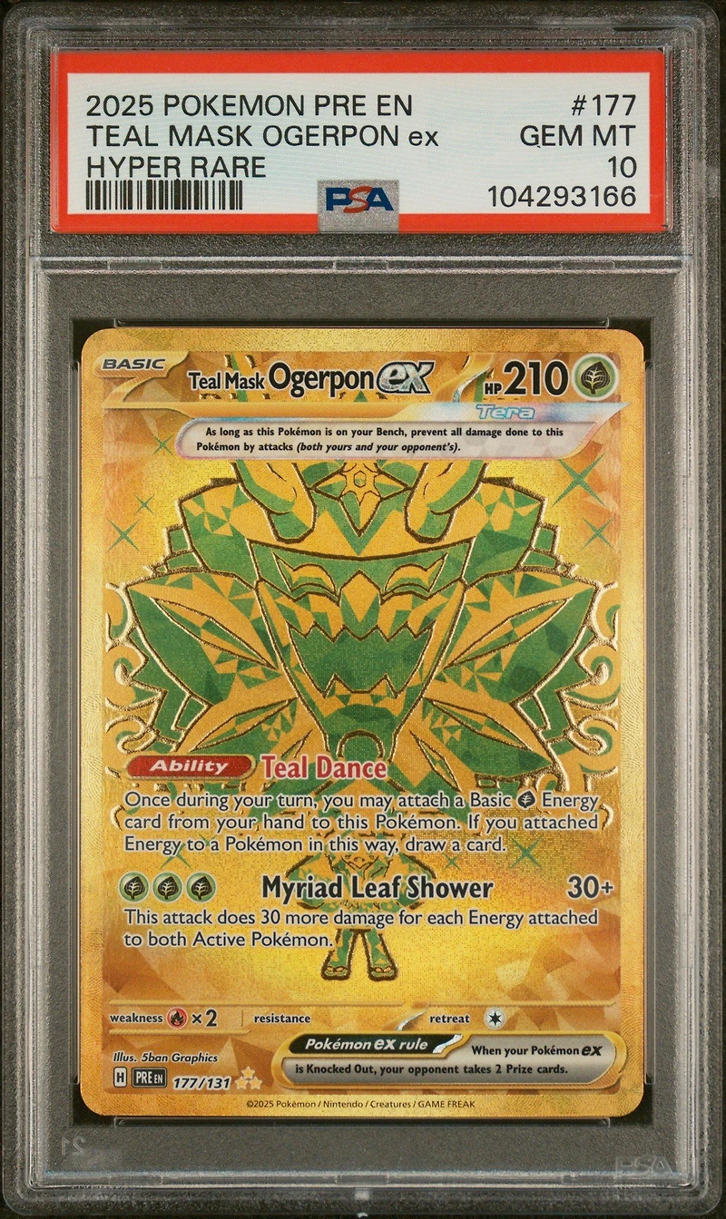 2025 Pokemon Pre En-prismatic Evolutions 177 Teal Mask Ogerpon Ex Hyper Rare PSA