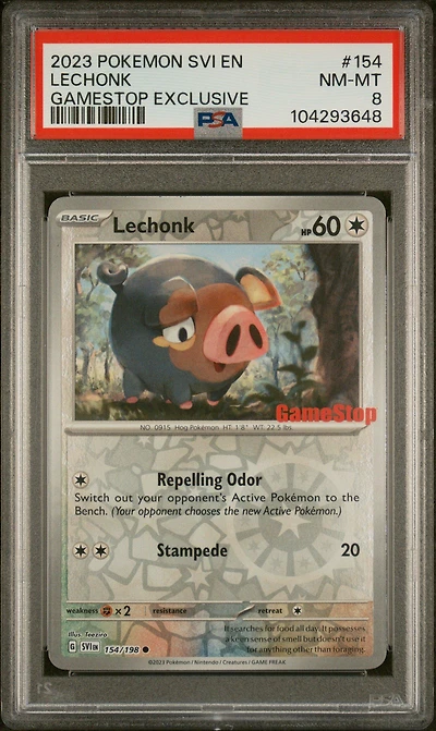 2023 Pokemon Svi En-scarlet & Violet 154 Lechonk Gamestop Exclusive PSA