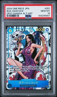 2024 One Piece Japanese Op07-500 Years In The Future 051 Boa Hancock Manga Alternate Art PSA 10