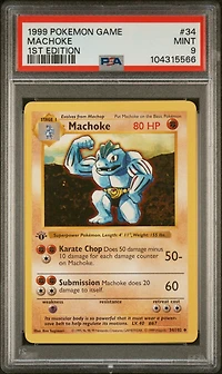 1999 Pokemon Game 34 Machoke 1st Edition PSA