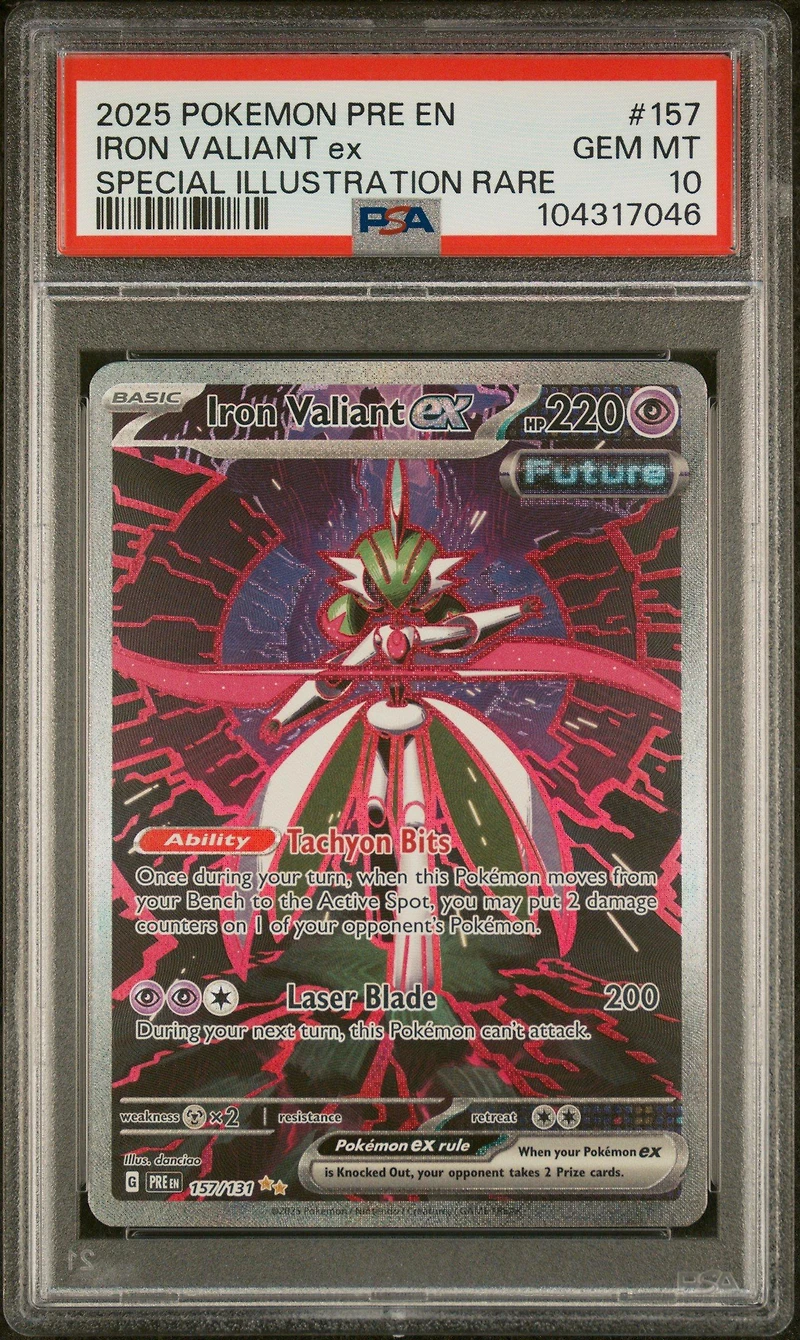 2025 Pokemon Pre En-prismatic Evolutions 157 Iron Valiant Ex Special Illustration Rare PSA