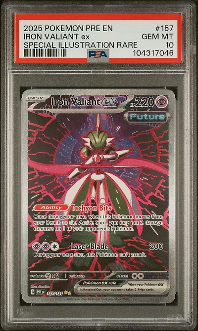 2025 Pokemon Pre En-prismatic Evolutions 157 Iron Valiant Ex Special Illustration Rare PSA