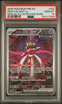 2025 Pokemon Pre En-prismatic Evolutions 157 Iron Valiant Ex Special Illustration Rare PSA