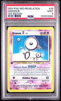 2001 Pokemon Neo Revelation 1st Edition 39 Unown B PSA 9
