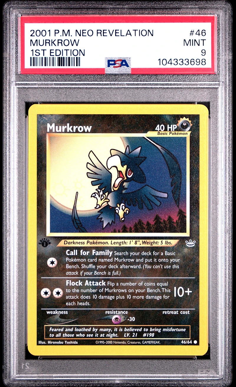 2001 Pokemon Neo Revelation 1st Edition 46 Murkrow PSA 9