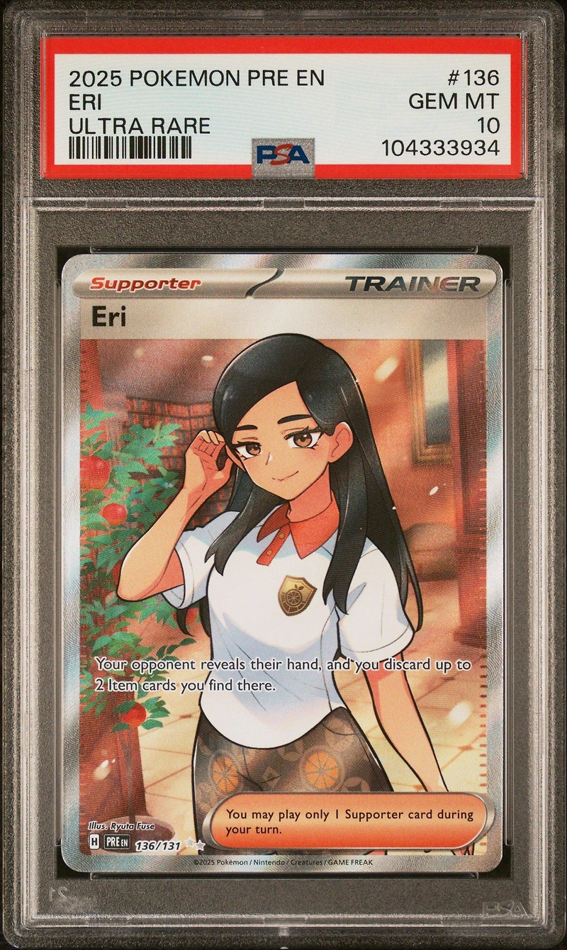 2025 Pokemon Pre En-prismatic Evolutions 136 Eri Ultra Rare PSA