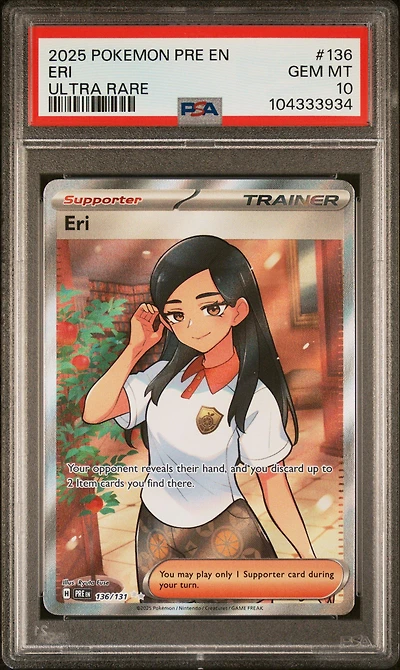 2025 Pokemon Pre En-prismatic Evolutions 136 Eri Ultra Rare PSA