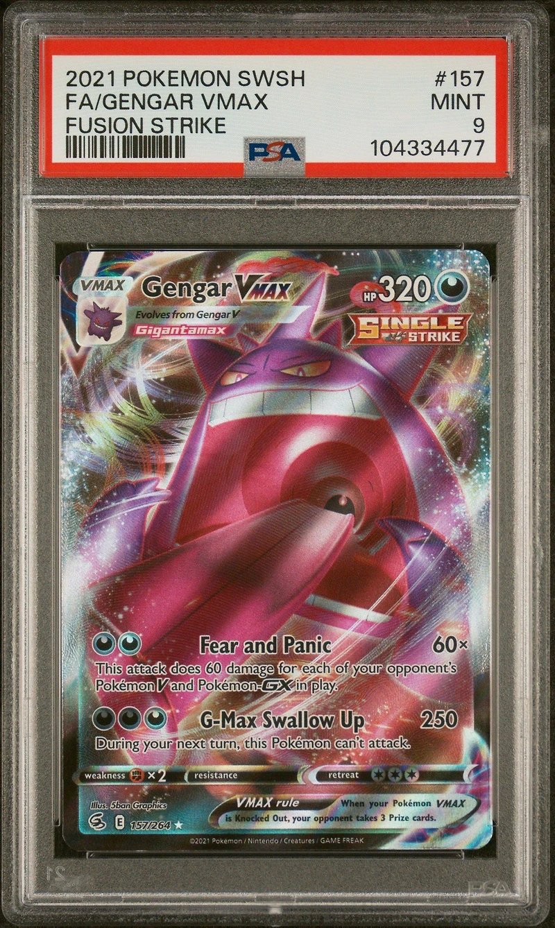 2021 Pokemon Sword & Shield Fusion Strike 157 Full Art/gengar Vmax PSA