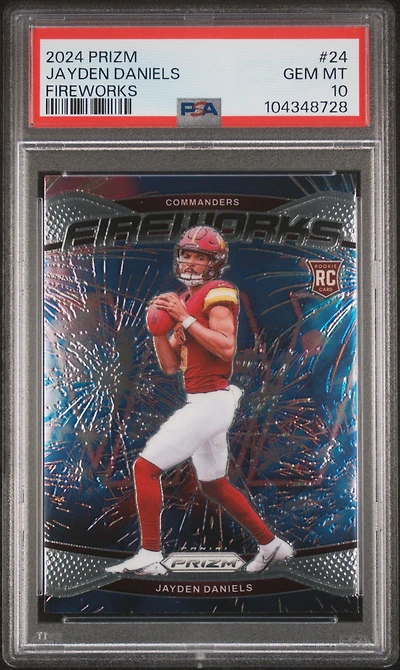 2024 Panini Prizm Fireworks 24 Jayden Daniels PSA