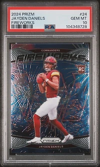 2024 Panini Prizm Fireworks 24 Jayden Daniels PSA