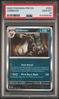 2025 Pokemon Pre En-prismatic Evolutions 059 Umbreon PSA