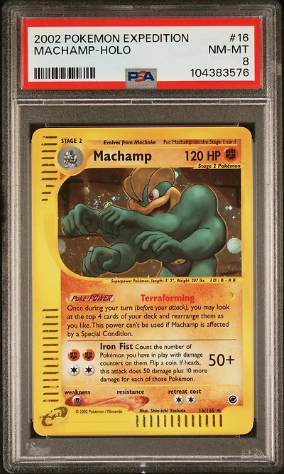 2002 Pokemon Expedition 16 Machamp-holo PSA