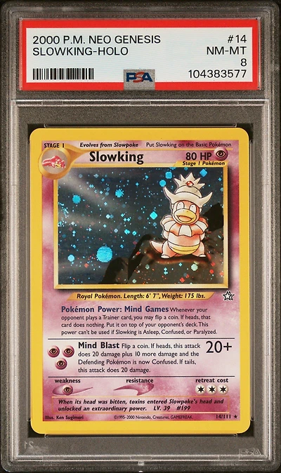 2000 Pokemon Neo Genesis 14 Slowking-holo PSA 8