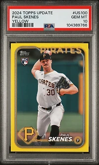 2024 Topps Update Us100 Paul Skenes Yellow PSA