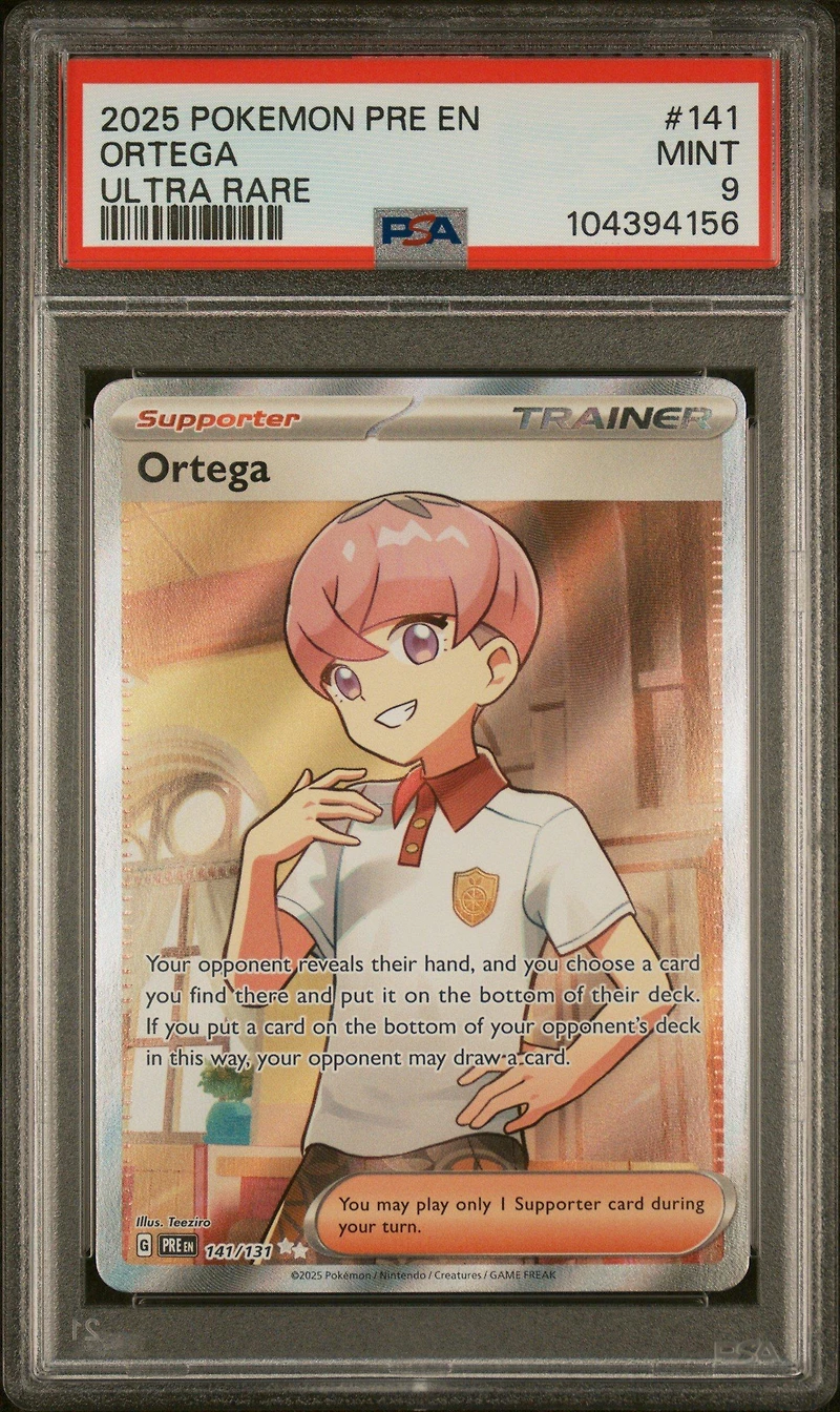 2025 Pokemon Pre En-prismatic Evolutions 141 Ortega Ultra Rare PSA