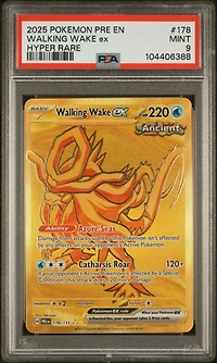 2025 Pokemon Pre En-prismatic Evolutions 178 Walking Wake Ex Hyper Rare PSA