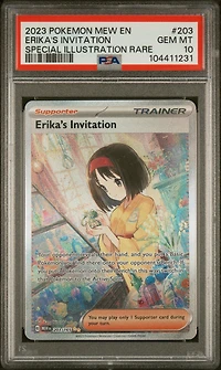 2023 Pokemon Mew En-151 203 Erika's Invitation Special Illustration Rare PSA