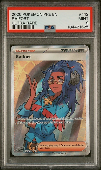 2025 Pokemon Pre En-prismatic Evolutions 142 Raifort Ultra Rare PSA