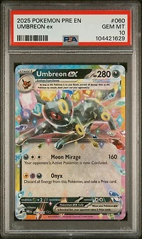 2025 Pokemon Pre En-prismatic Evolutions 060 Umbreon Ex PSA