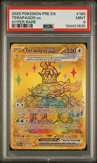 2025 Pokemon Pre En-prismatic Evolutions 180 Terapagos Ex Hyper Rare PSA
