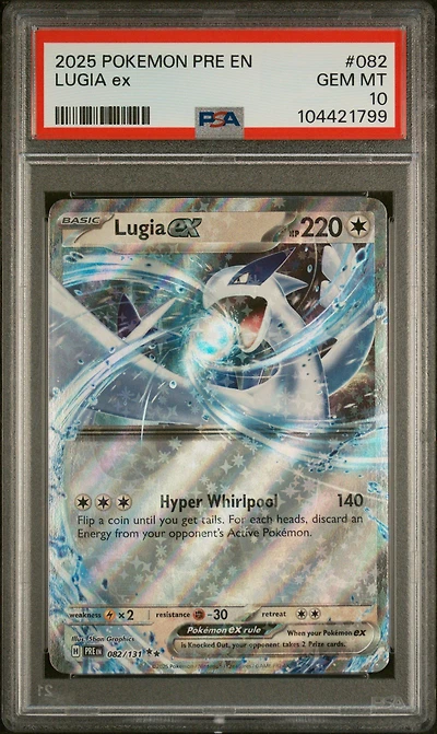2025 Pokemon Pre En-prismatic Evolutions 082 Lugia Ex PSA