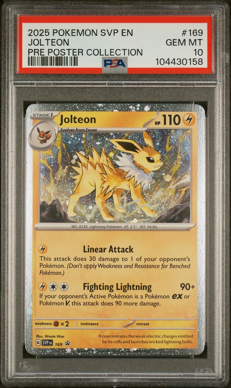 2025 Pokemon Svp En-sv Black Star Promo 169 Jolteon Prismatic Evolutions Poster Collection PSA