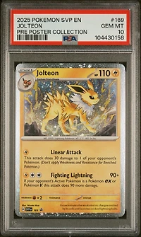 2025 Pokemon Svp En-sv Black Star Promo 169 Jolteon Prismatic Evolutions Poster Collection PSA