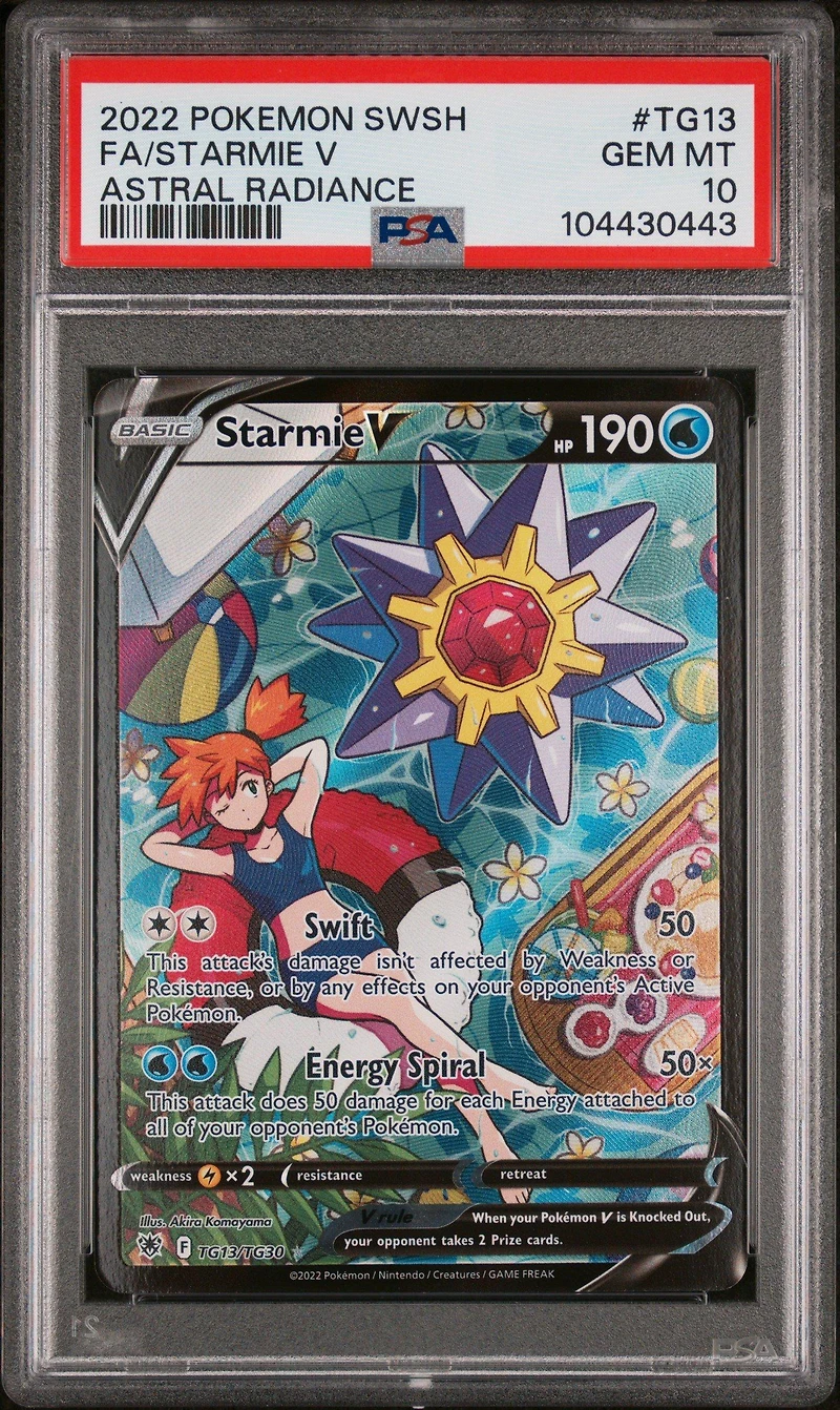2022 Pokemon Sword & Shield Astral Radiance Tg13 Full Art/starmie V PSA