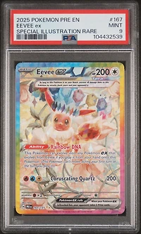 2025 Pokemon Pre En-prismatic Evolutions 167 Eevee Ex Special Illustration Rare PSA