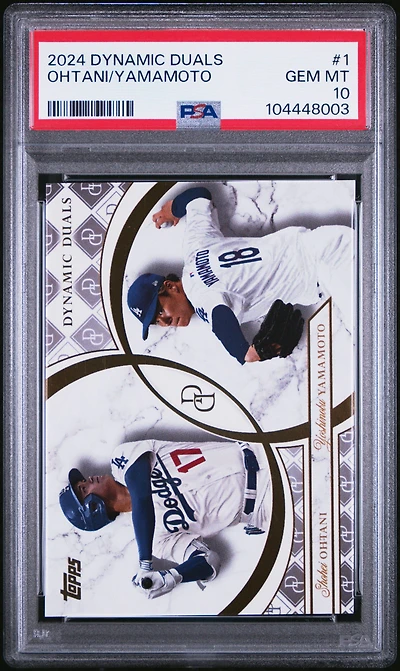 2024 Topps Dynamic Duals 1 Shohei Ohtani/yoshinobu Yamamoto PSA 10