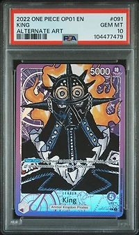 2022 One Piece Op01-romance Dawn 091 King Alternate Art PSA 10