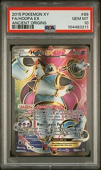 2015 Pokemon Xy Ancient Origins 89 Full Art/hoopa Ex PSA