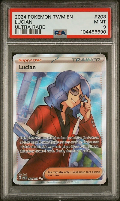2024 Pokemon Twm En-twilight Masquerade 208 Lucian Ultra Rare PSA