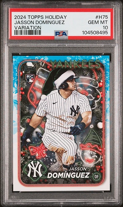 2024 Topps Holiday H75 Jasson Dominguez Variation PSA 10