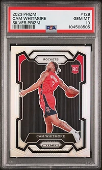 2023 Panini Prizm 129 Cam Whitmore Silver Prizm PSA 10