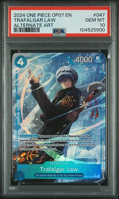2024 One Piece Op07-500 Years In The Future 047 Trafalgar Law Alternate Art PSA 10