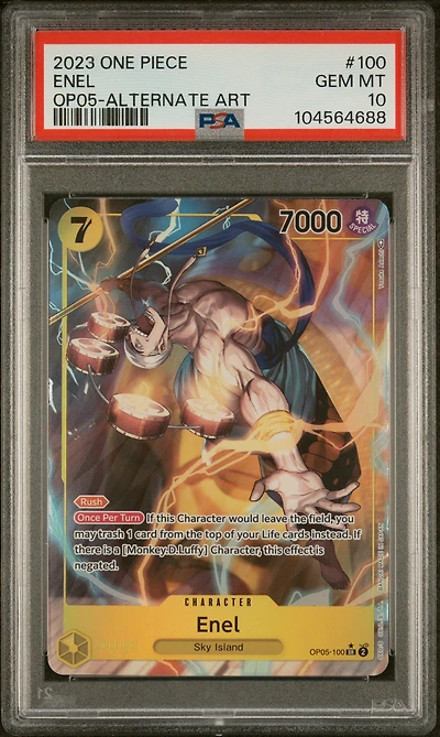 2023 One Piece Op05-awakening Of The New Era Enel Alternate Art PSA 10
