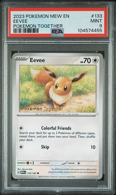 2023 Pokemon Mew En-151 133 Eevee Pokemon Together PSA 9