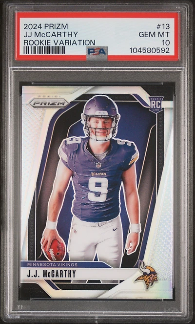 2024 Panini Prizm Rookie Variation 13 Jj Mccarthy PSA 10