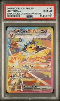 2025 Pokemon Pre En-prismatic Evolutions 153 Jolteon Ex Special Illustration Rare PSA