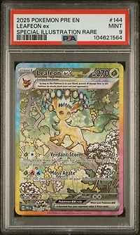 2025 Pokemon Pre En-prismatic Evolutions 144 Leafeon Ex Special Illustration Rare PSA
