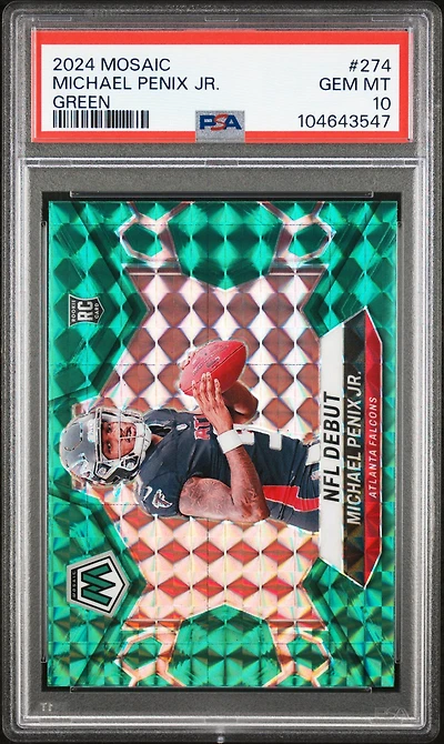 2024 Panini Mosaic 274 Michael Penix Jr. Green PSA 10