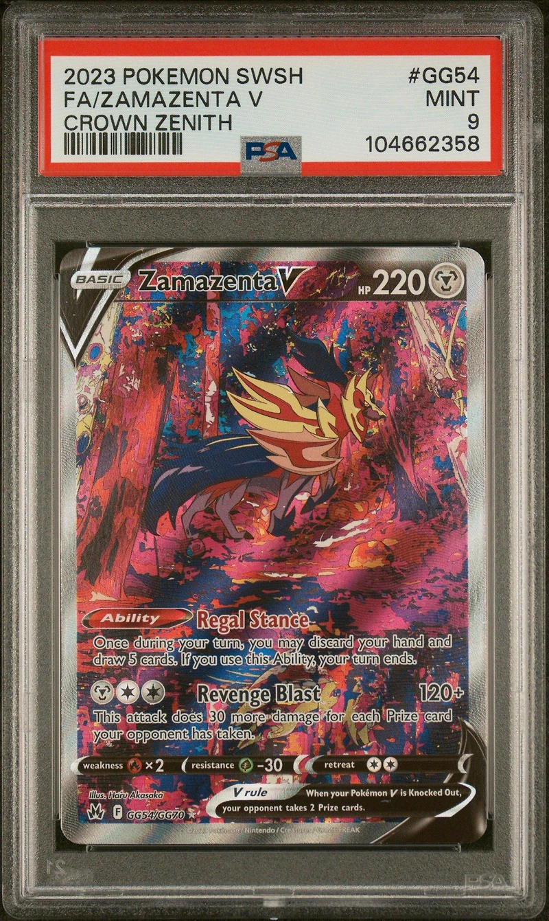 2023 Pokemon Sword And Shield Crown Zenith Gg54 Full Art/zamazenta V PSA