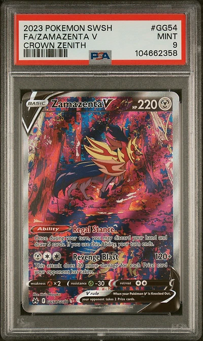 2023 Pokemon Sword And Shield Crown Zenith Gg54 Full Art/zamazenta V PSA