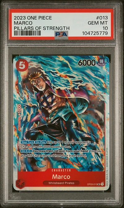 2023 One Piece Op03-pillars Of Strength 013 Marco PSA 10