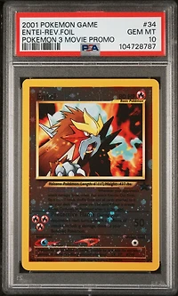 2001 Pokemon Game Movie 34 Entei-reverse Foil Pokemon 3 Movie Promo PSA