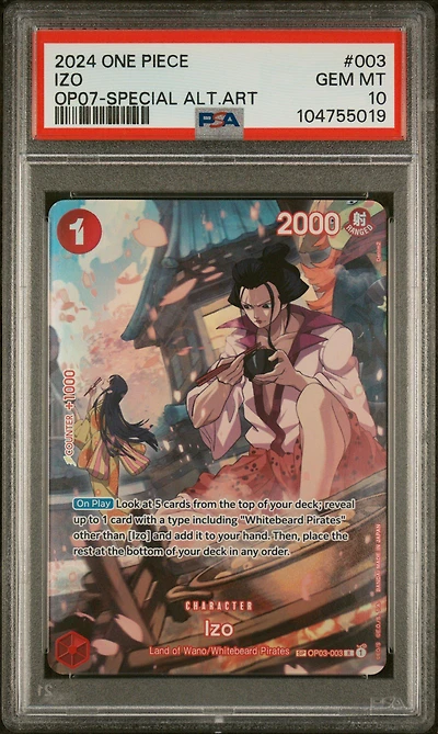 2024 One Piece Op07-500 Years In The Future 003 Izo Special Alternate Art PSA 10