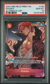 2024 One Piece Prb01-premium Booster -one Piece Card The Best- 120 Shanks Alternate Art PSA 10